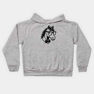 Nerdy Smart Horse Kids Hoodie